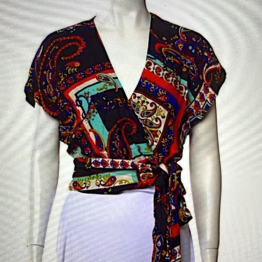 ALICE + OLIVIA Royal Paisley Print Top